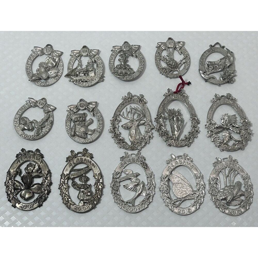 VTG 15 Annual Alabama Different Designs Metal Christmas Tree Ornaments